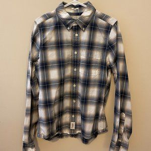 Abercrombie & Fitch Muscle Men's Plaid Button Down Shirt Large